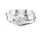 0.75 CT Round Diamond Two-Tone Twist Men's Ring
