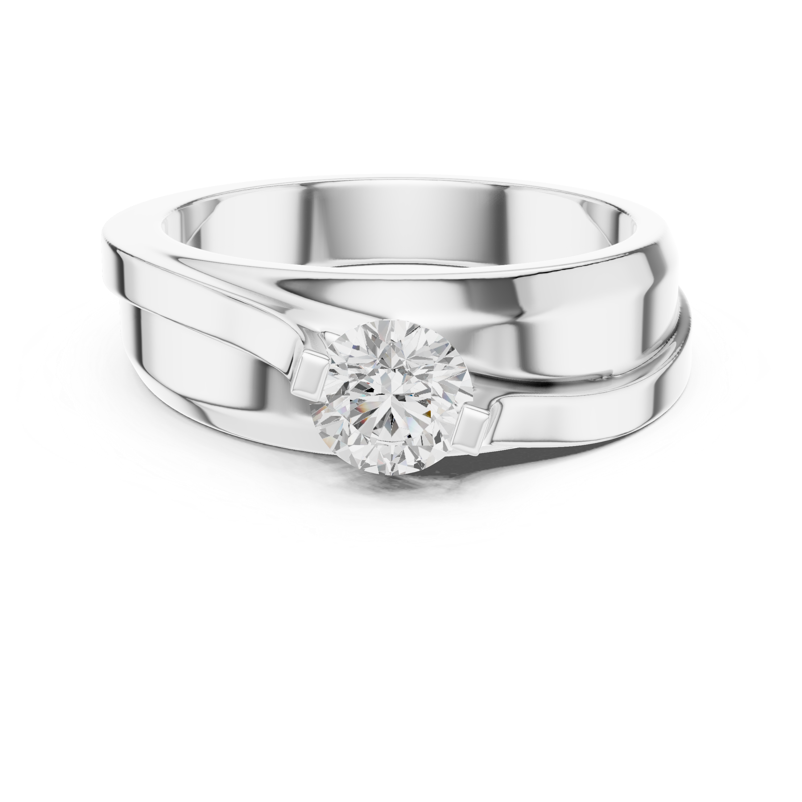 0.75 CT Round Diamond Two-Tone Twist Men's Ring