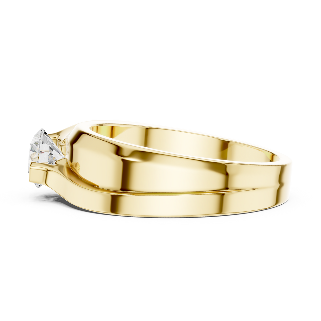 0.75 CT Round Diamond Two-Tone Twist Men's Ring