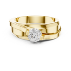 0.75 CT Round Diamond Two-Tone Twist Men's Ring