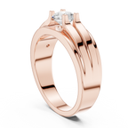 0.75 CT Round Diamond Two-Tone Channel Men's Ring