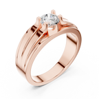 0.75 CT Round Diamond Two-Tone Channel Men's Ring