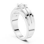 0.75 CT Round Diamond Two-Tone Channel Men's Ring