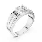 0.75 CT Round Diamond Two-Tone Channel Men's Ring