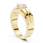0.75 CT Round Diamond Two-Tone Channel Men's Ring