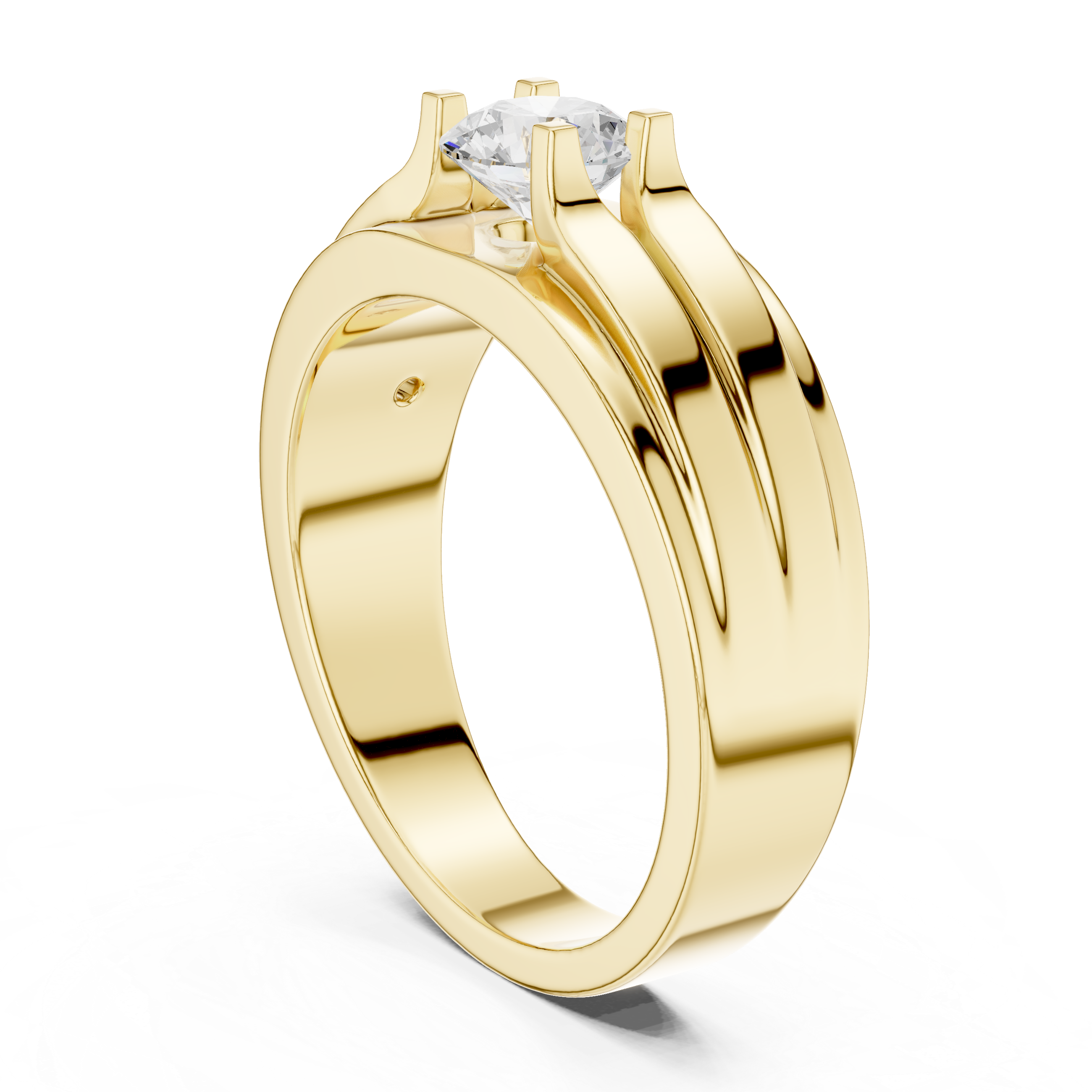 0.75 CT Round Diamond Two-Tone Channel Men's Ring