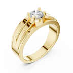 0.75 CT Round Diamond Two-Tone Channel Men's Ring