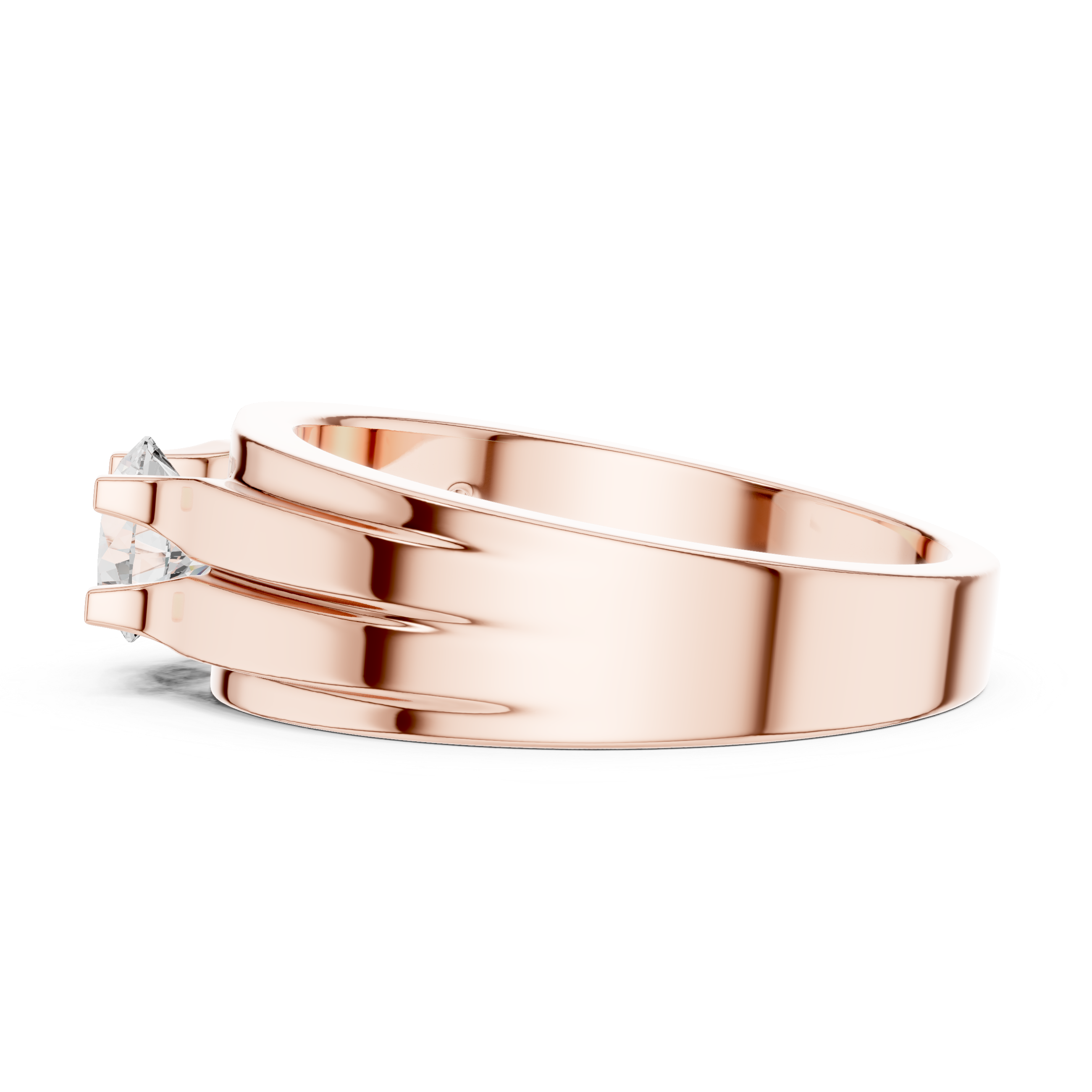 0.75 CT Round Diamond Two-Tone Channel Men's Ring