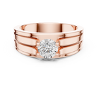 0.75 CT Round Diamond Two-Tone Channel Men's Ring