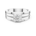 0.75 CT Round Diamond Two-Tone Channel Men's Ring