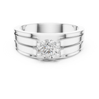 0.75 CT Round Diamond Two-Tone Channel Men's Ring
