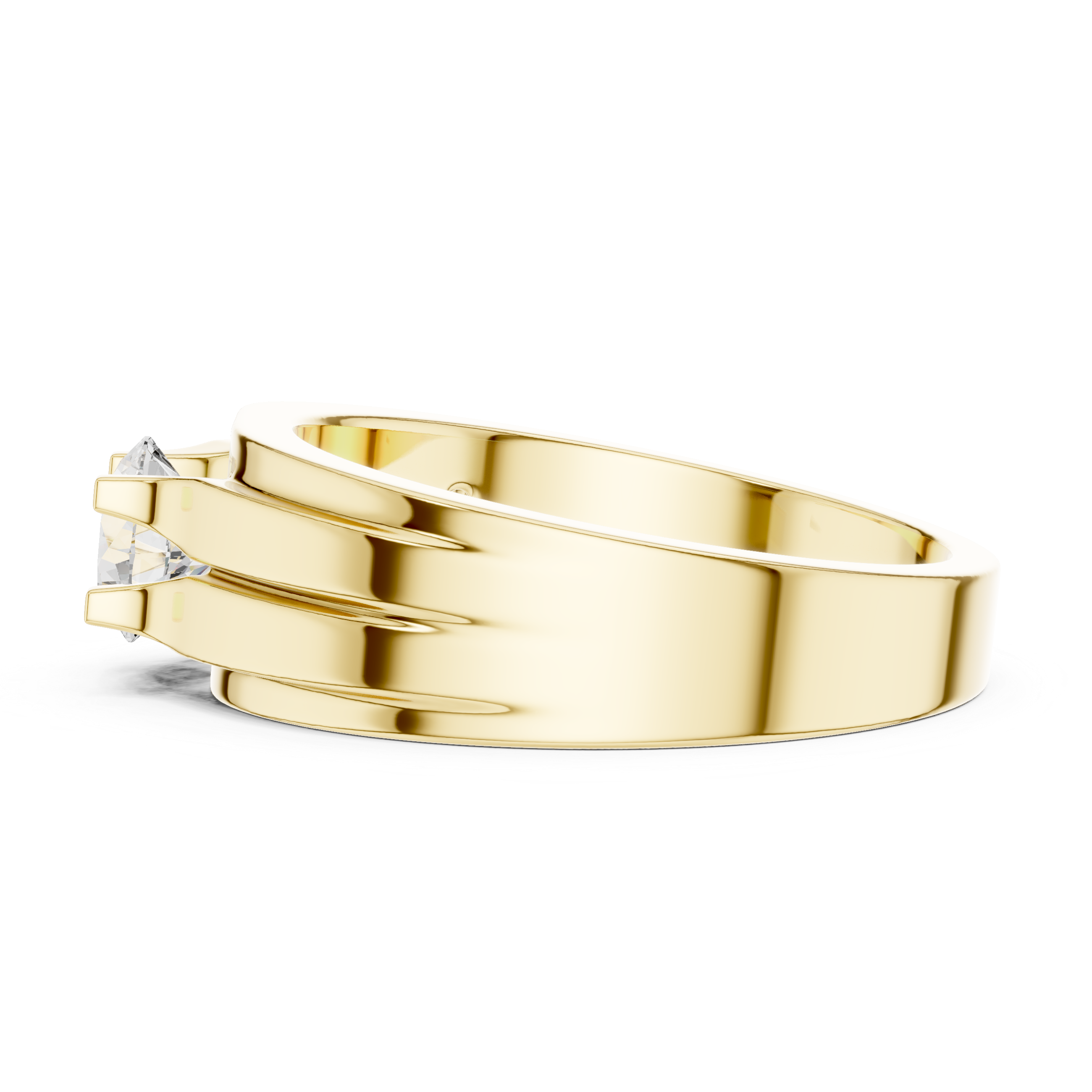 0.75 CT Round Diamond Two-Tone Channel Men's Ring
