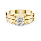 0.75 CT Round Diamond Two-Tone Channel Men's Ring