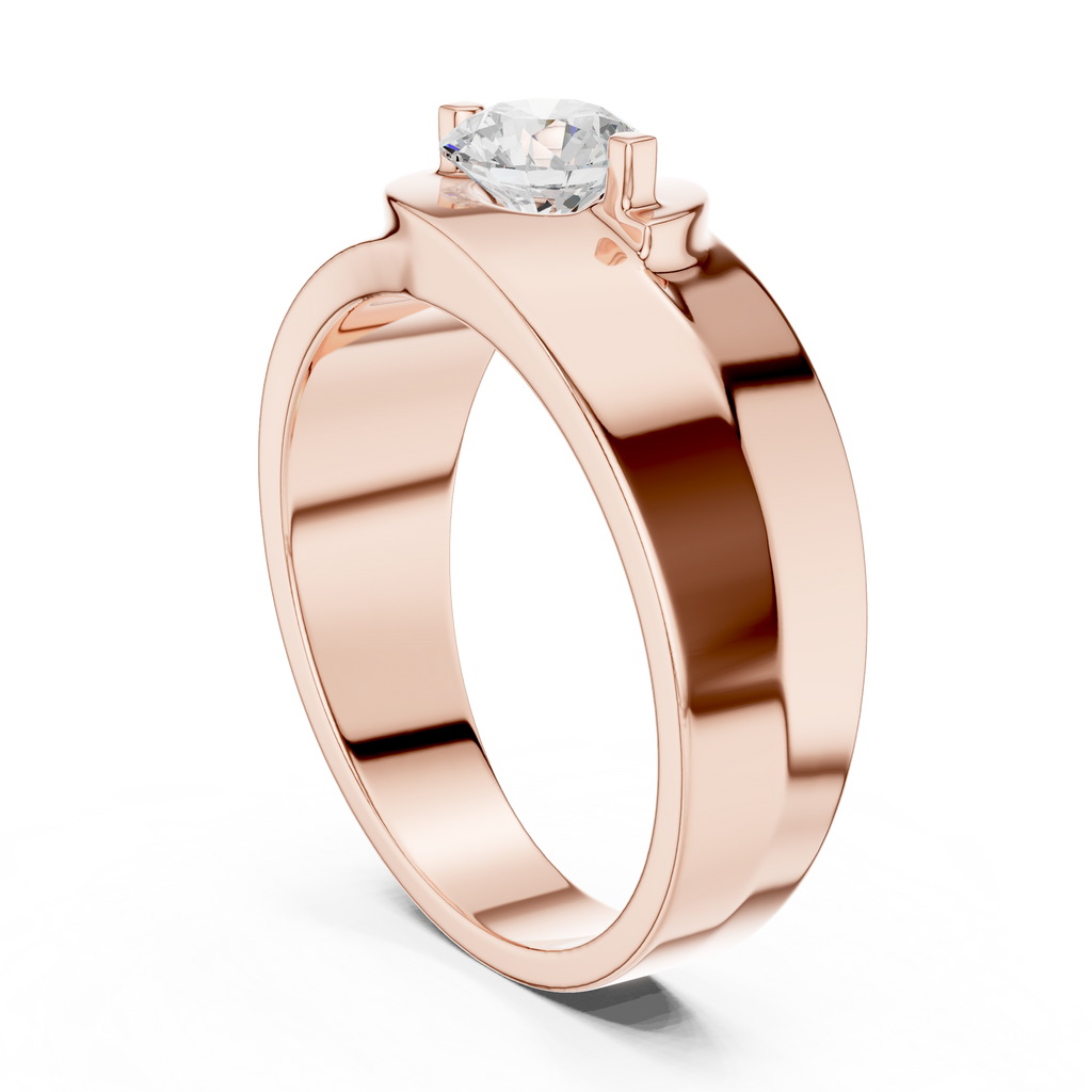 0.75 CT Round Diamond Two-Tone Split Shank Men's Ring