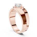 0.75 CT Round Diamond Two-Tone Split Shank Men's Ring