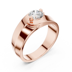 0.75 CT Round Diamond Two-Tone Split Shank Men's Ring