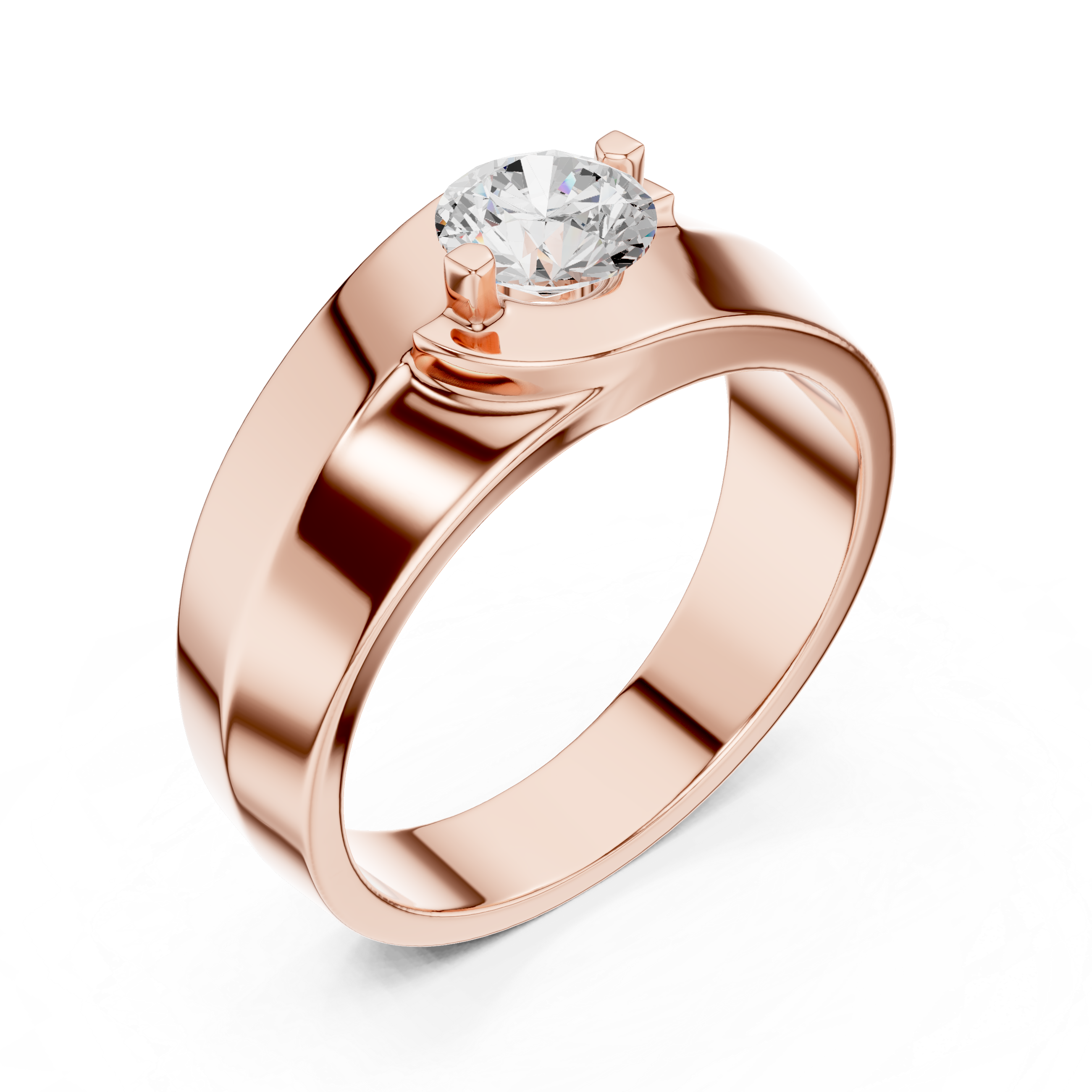 0.75 CT Round Diamond Two-Tone Split Shank Men's Ring