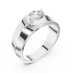 0.75 CT Round Diamond Two-Tone Split Shank Men's Ring