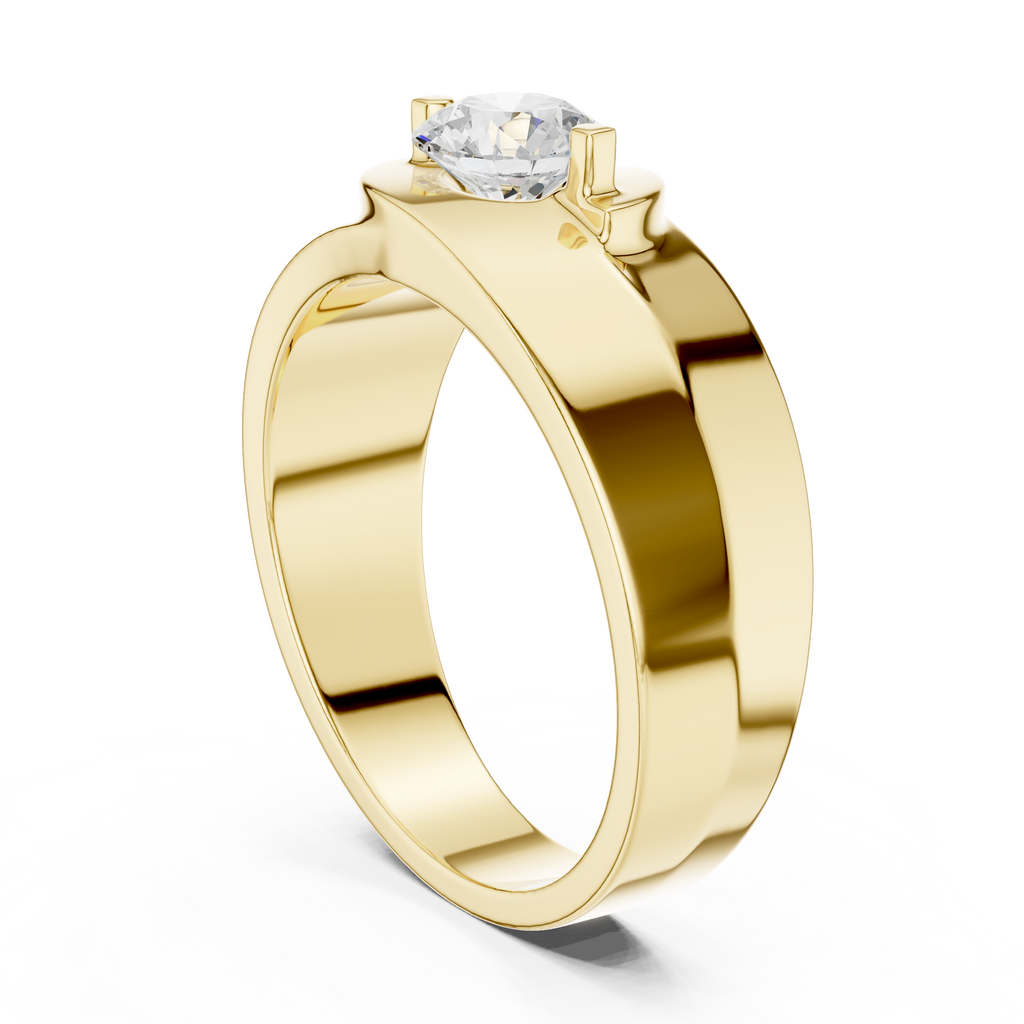 0.75 CT Round Diamond Two-Tone Split Shank Men's Ring