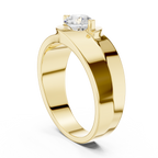 0.75 CT Round Diamond Two-Tone Split Shank Men's Ring