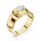 0.75 CT Round Diamond Two-Tone Split Shank Men's Ring