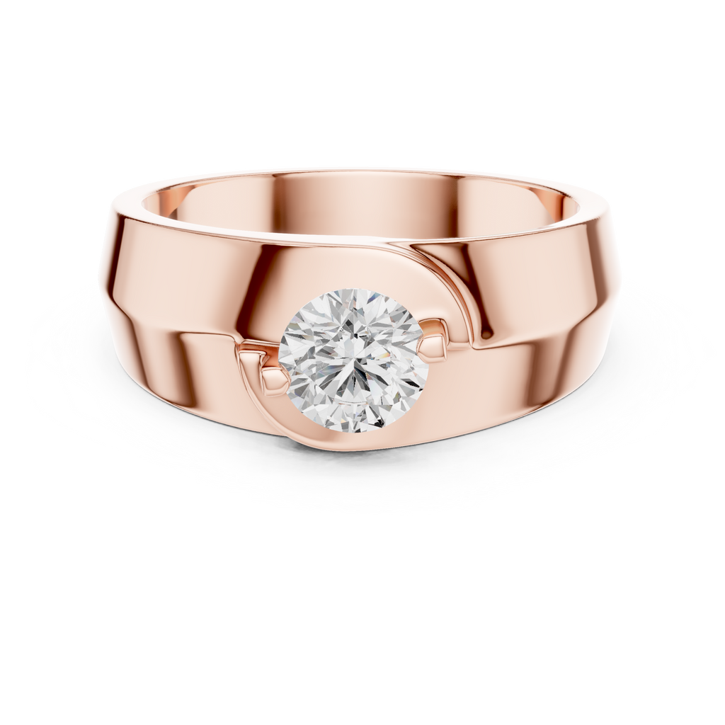 0.75 CT Round Diamond Two-Tone Split Shank Men's Ring