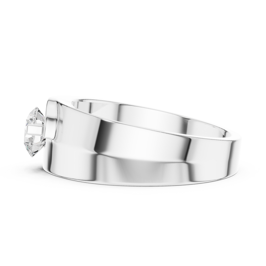 0.75 CT Round Diamond Two-Tone Split Shank Men's Ring