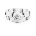 0.75 CT Round Diamond Two-Tone Split Shank Men's Ring