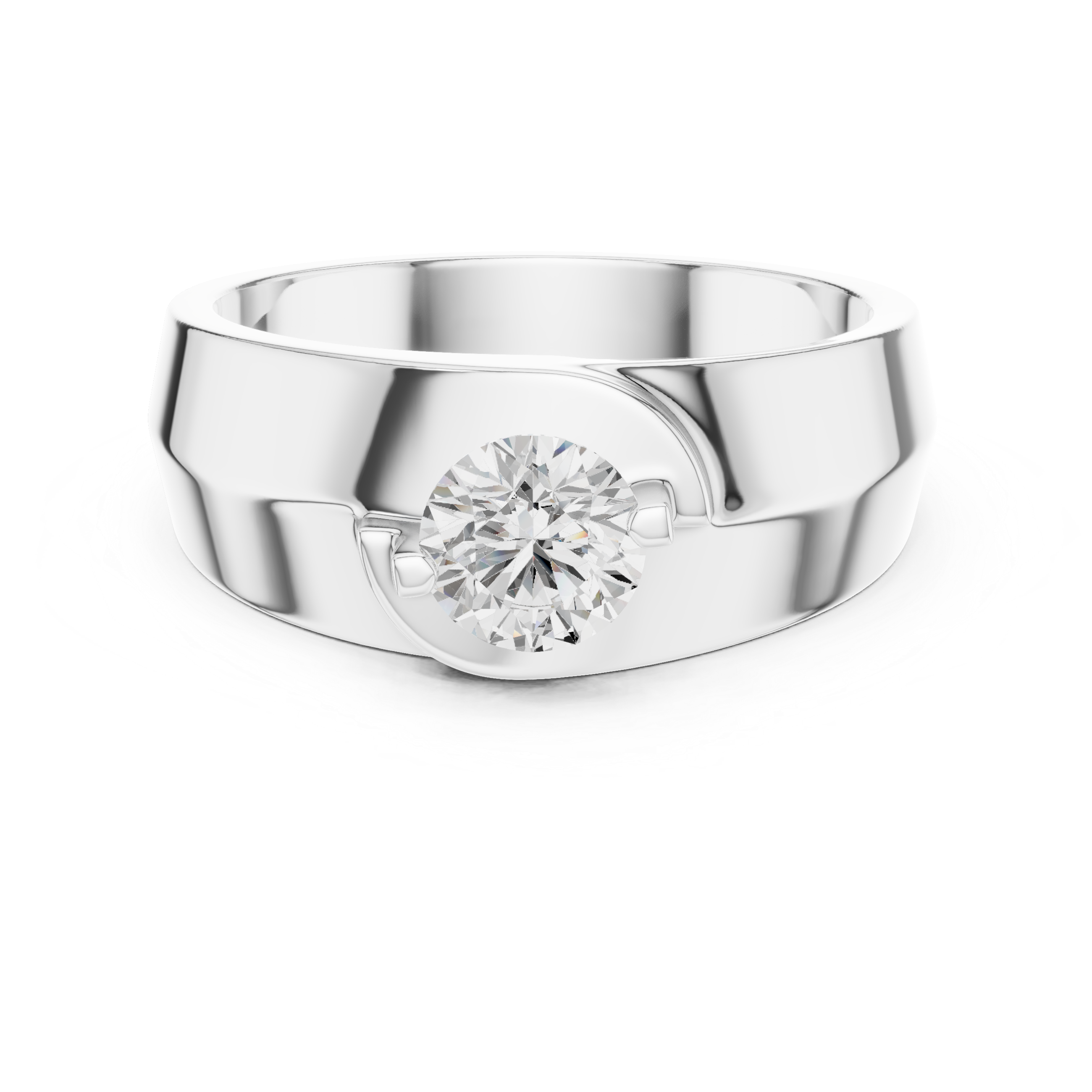 0.75 CT Round Diamond Two-Tone Split Shank Men's Ring