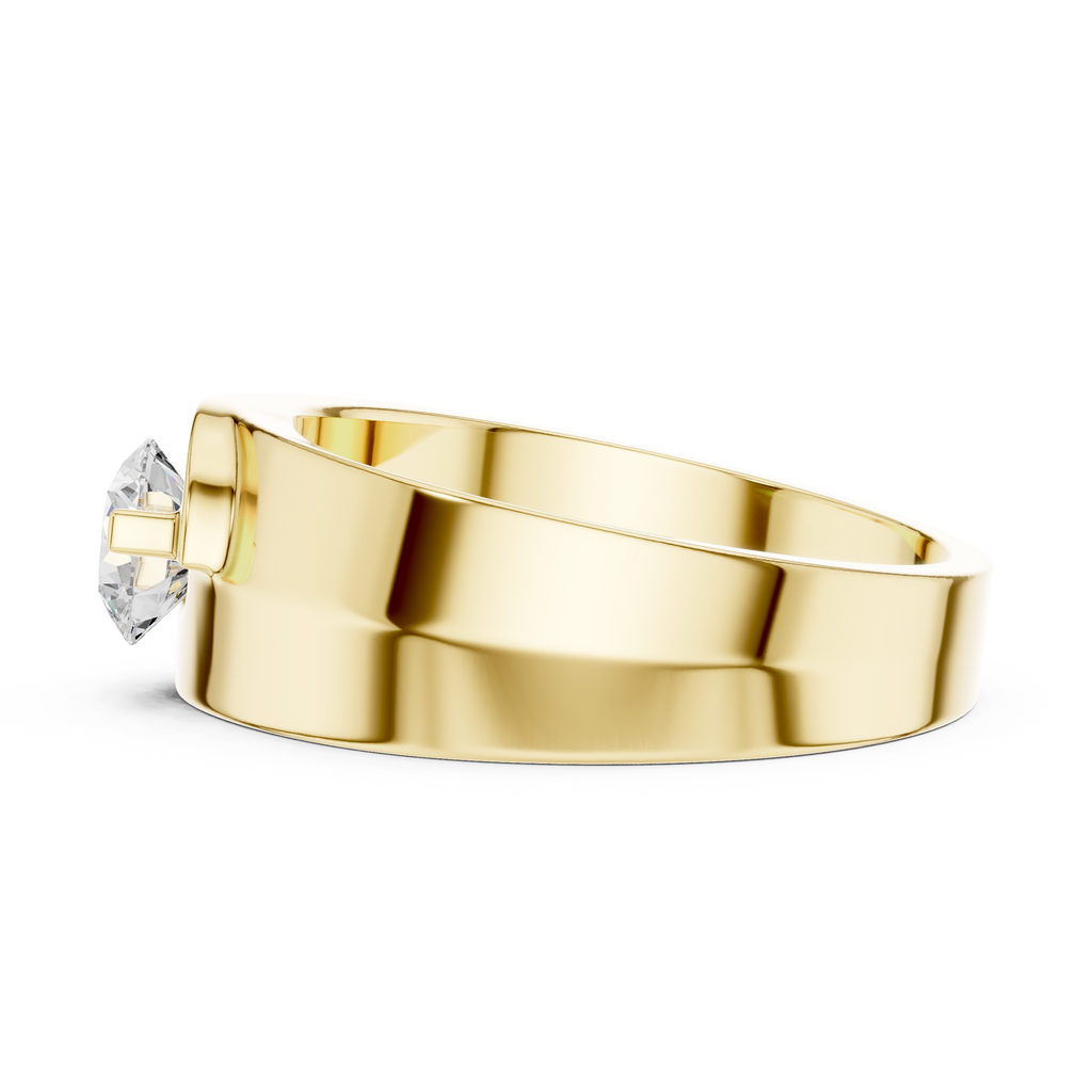 0.75 CT Round Diamond Two-Tone Split Shank Men's Ring