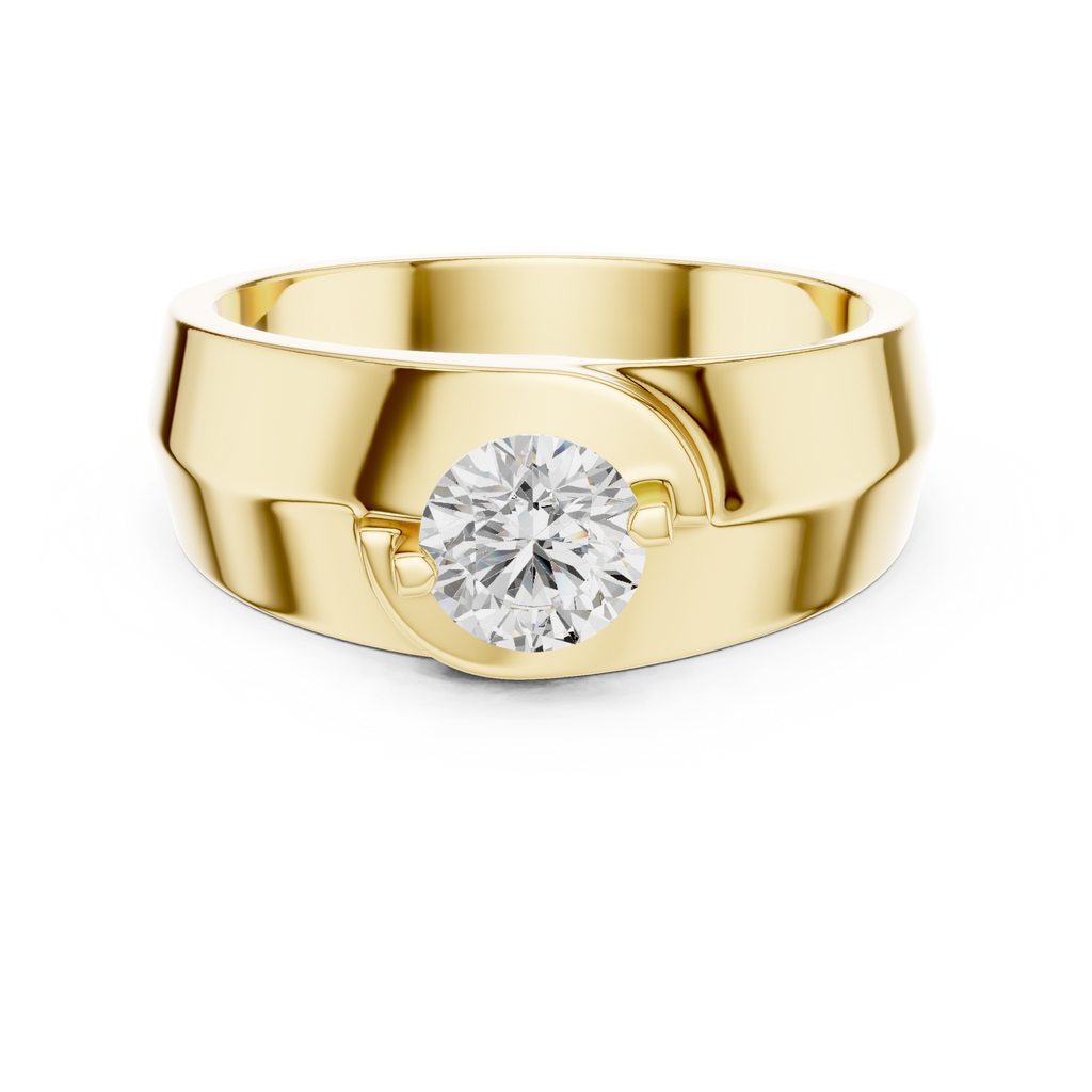 0.75 CT Round Diamond Two-Tone Split Shank Men's Ring
