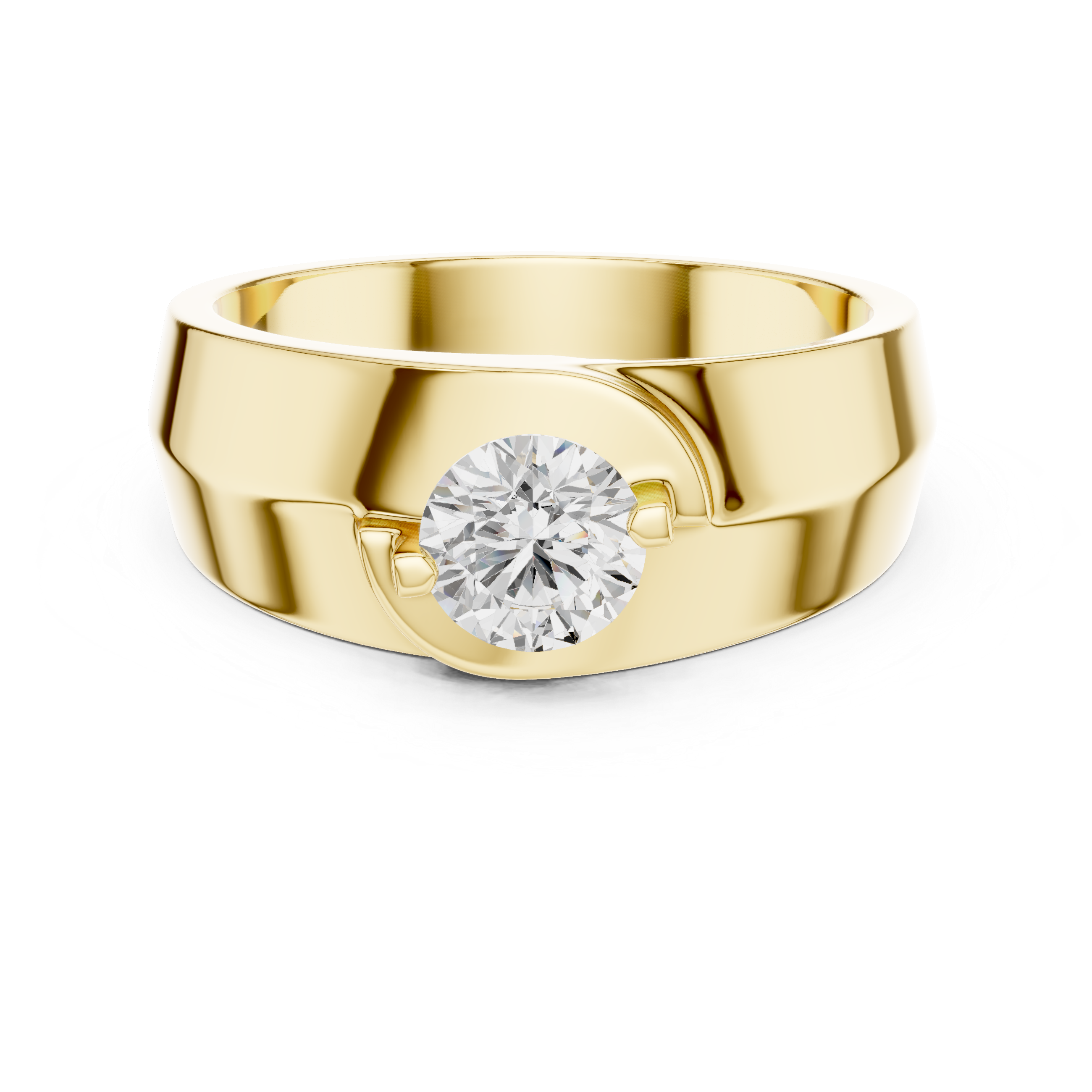 0.75 CT Round Diamond Two-Tone Split Shank Men's Ring