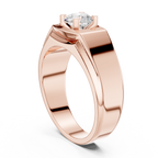 0.75 CT Round Diamond Two-Tone Textured Men's Ring