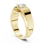 0.75 CT Round Diamond Two-Tone Textured Men's Ring