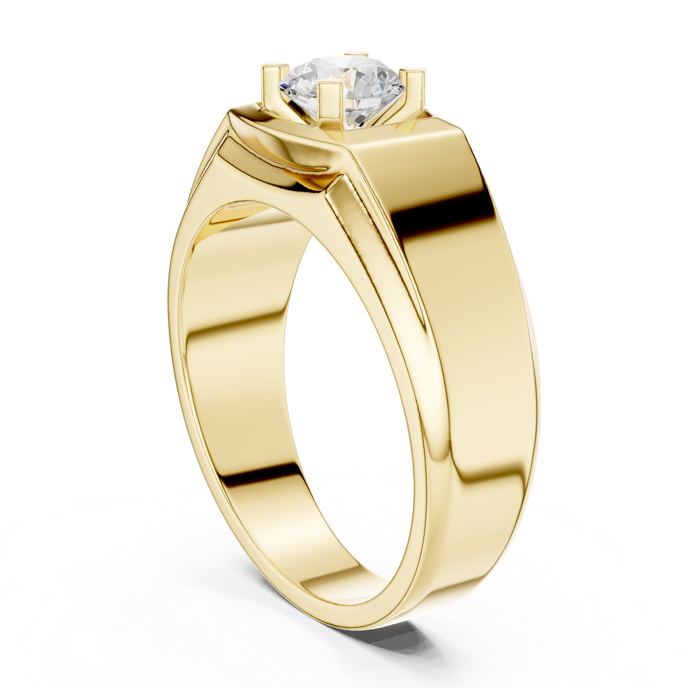 0.75 CT Round Diamond Two-Tone Textured Men's Ring
