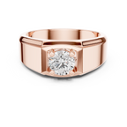 0.75 CT Round Diamond Two-Tone Textured Men's Ring
