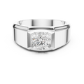 0.75 CT Round Diamond Two-Tone Textured Men's Ring