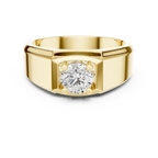 0.75 CT Round Diamond Two-Tone Textured Men's Ring