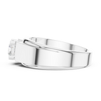 0.75 CT Round Diamond Two-Tone Textured Solitaire Men's Ring