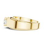 0.75 CT Round Diamond Two-Tone Textured Solitaire Men's Ring