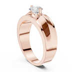 0.75 CT Round Diamond Two-Tone Brushed Men's Ring