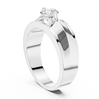 0.75 CT Round Diamond Two-Tone Brushed Men's Ring