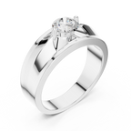 0.75 CT Round Diamond Two-Tone Brushed Men's Ring