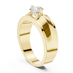 0.75 CT Round Diamond Two-Tone Brushed Men's Ring