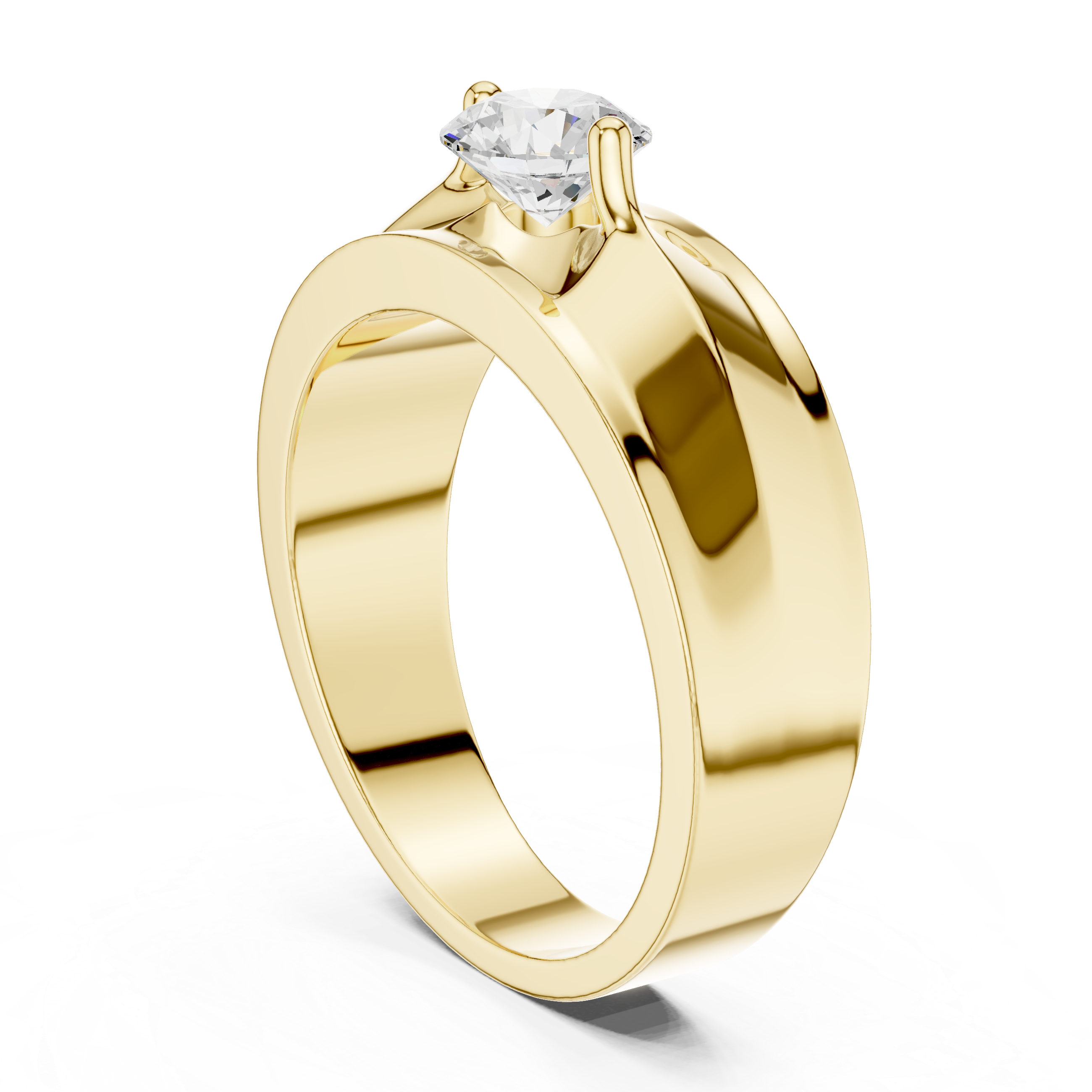 0.75 CT Round Diamond Two-Tone Brushed Men's Ring
