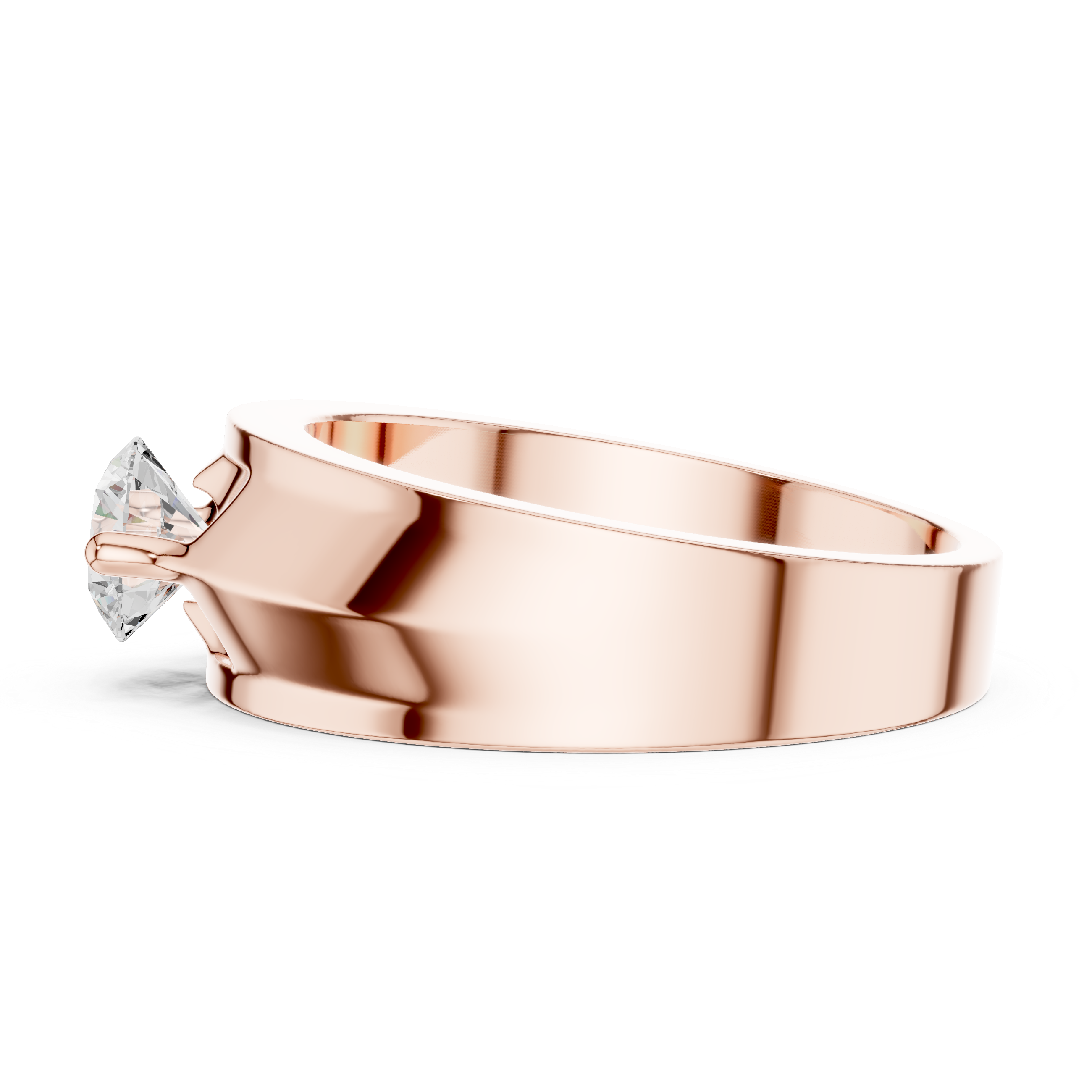 0.75 CT Round Diamond Two-Tone Brushed Men's Ring