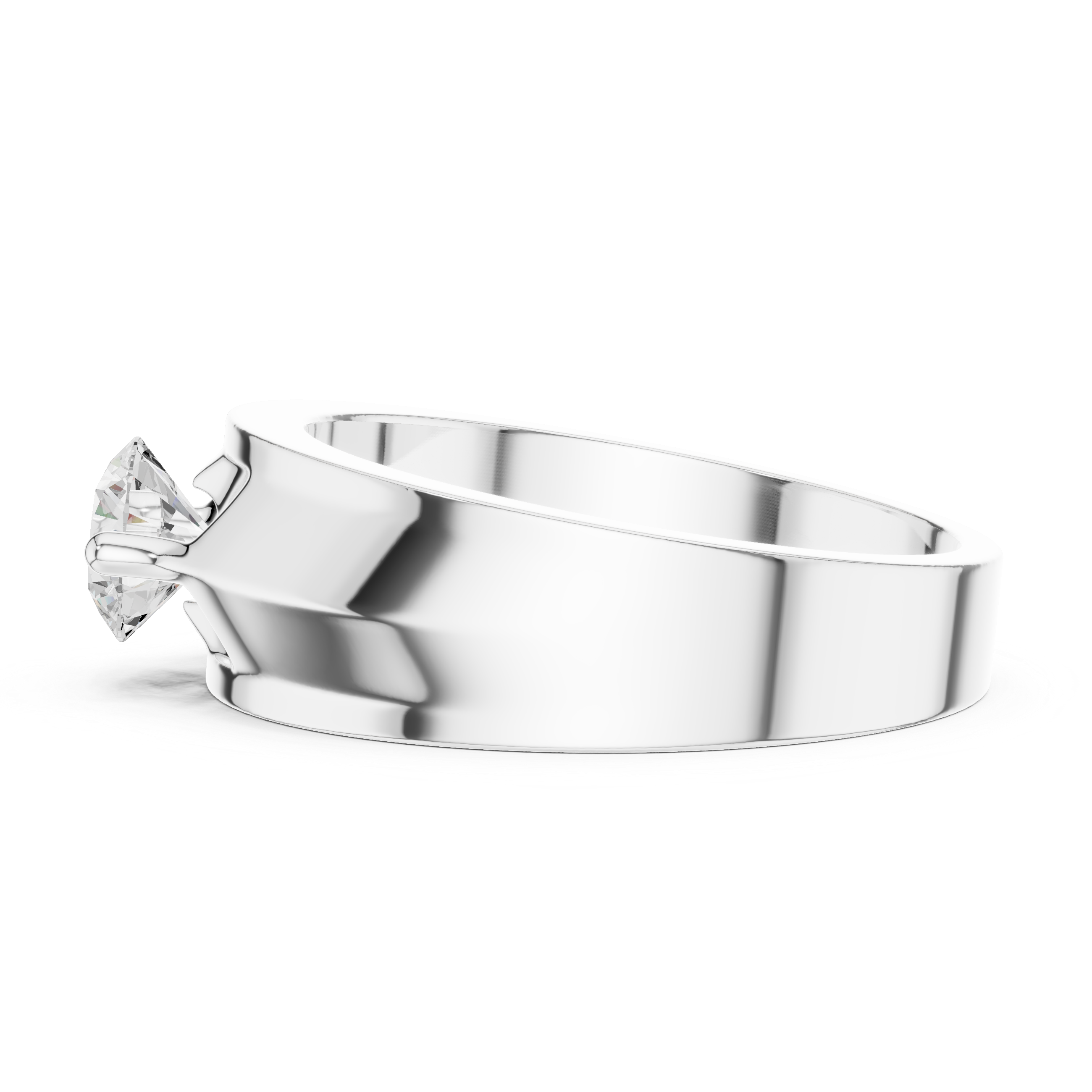 0.75 CT Round Diamond Two-Tone Brushed Men's Ring