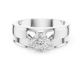 0.75 CT Round Diamond Two-Tone Brushed Men's Ring