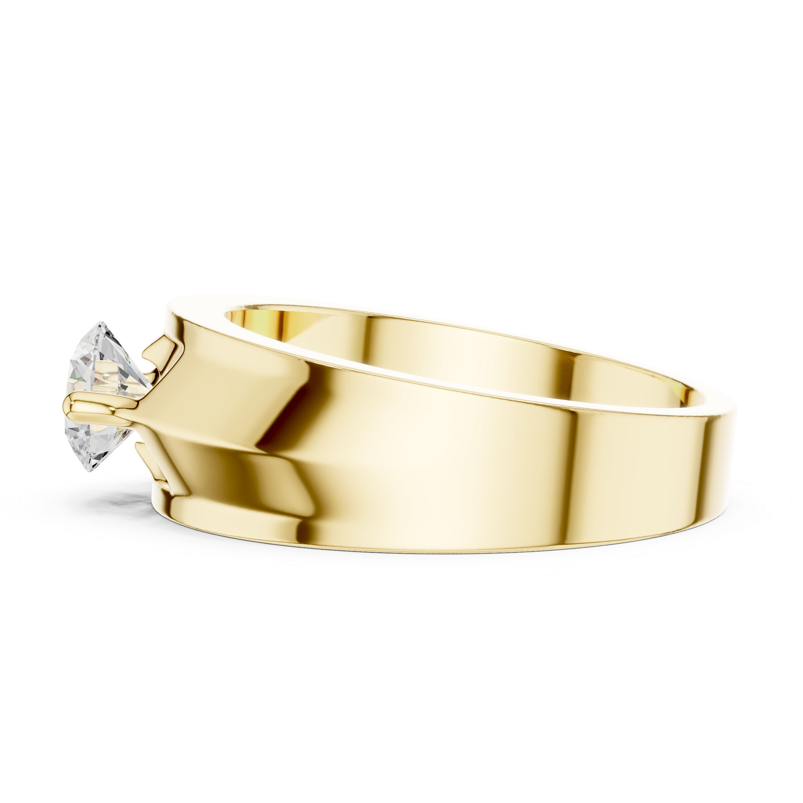 0.75 CT Round Diamond Two-Tone Brushed Men's Ring