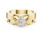 0.75 CT Round Diamond Two-Tone Brushed Men's Ring